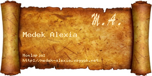 Medek Alexia névjegykártya